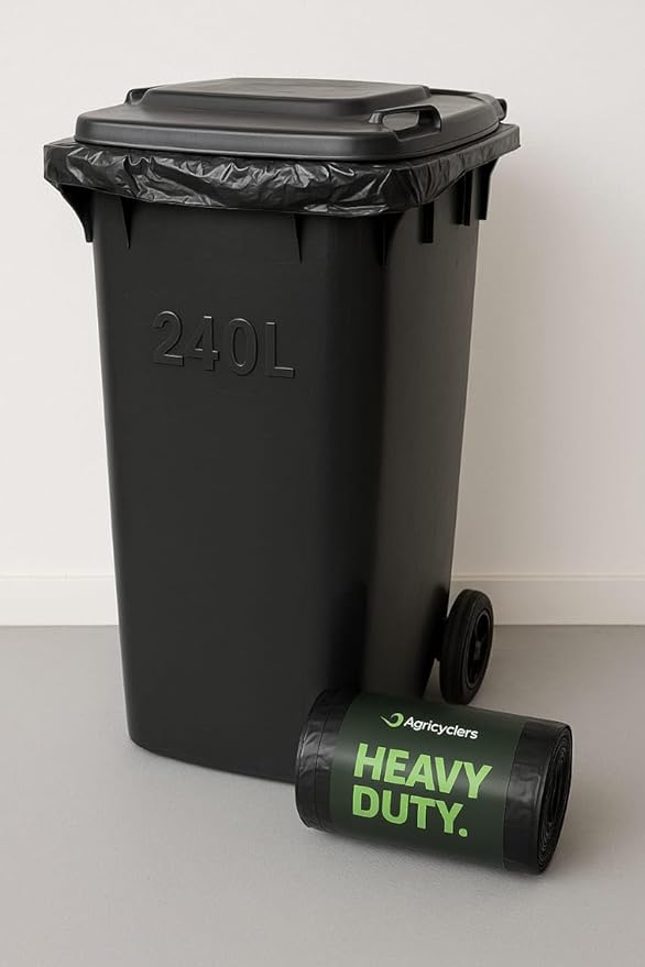 100pcs 240L of Heavy Duty Wheelie Bin Bags – 20 Pcs Per Roll