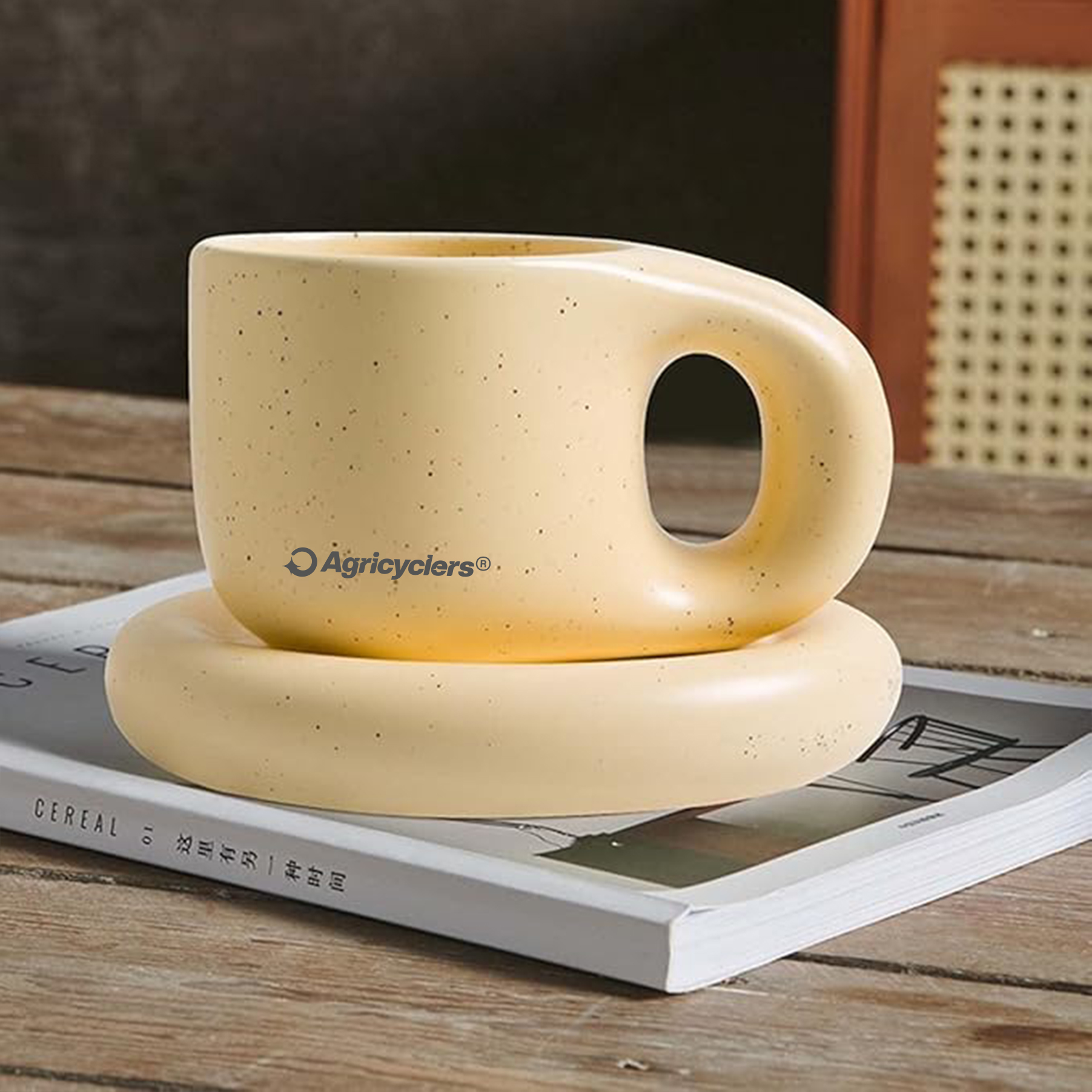Chubby Ceramic Mug & Saucer Set image 7